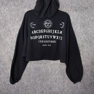 Ouija Women Hoodie XS Mystifying Oracle Board‎ Game Crop Oversize Goth Grunge